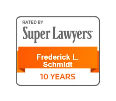 Fredrick Schmidt super lawyers 10 year recognition award